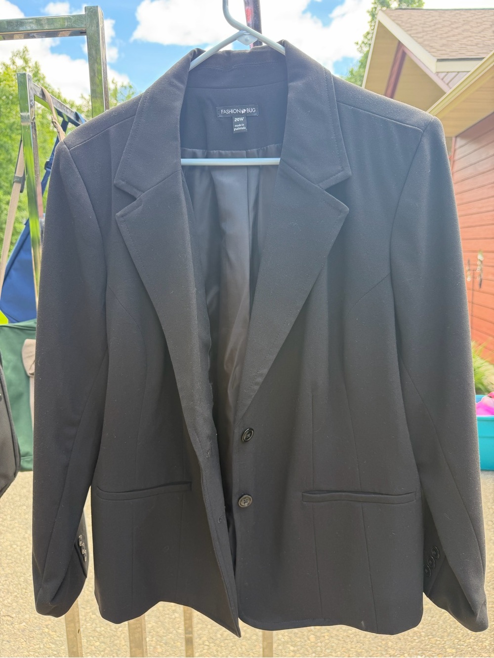 Fashion Bug Black Womens Two-Button Sport Coat